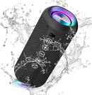 Ortizan Portable Bluetooth Speaker: IPX7 Waterproof, 24W Loud Sound, Deep Bass, Bluetooth 5.3, LED Lights, Wireless Stereo Pairing, 30H Playtime, for Home/Outdoor/Party/Beach, Birthday Gift (Black) by TinyTreasures Baby Boutique