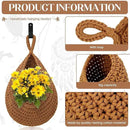Hanging Fruit Baskets for Kitchen - 3 Pack Boho Wall Hanging Basket with 6 Pcs Strong Hooks, Handwoven Hanging Holder Teardrop Home Produce Basket for Fruits Vegetable Potato Onion Storage (Linen) by CozyNest Decor