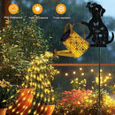 Solar Lights Outdoor Decorative, Watering Can with Cascading Lights, with Dog Silhouette Garden Stakes, Waterproof Metal Garden Decor for Yard Art, Outside, Patio, Lawn Ornaments(1 Pack) by CozyNest Decor