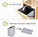 Prosumer’s Choice Bamboo Tilt-Out Laundry Hamper with 2-Tier Storage Shelves – Freestanding Clothes Hamper with Removable Liner, Space-Saving Design for Bathroom or Bedroom – 15.5”L x 11.8”W x 37.4”H by CozyNest Decor