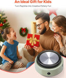 VEVOR Mini Pottery Wheel, 6 inch Turntable, Forward and Reverse Rotation, Adjustable Speed, Electric Clay Wheel for Kids and Beginners, with Shaping Tools, for Home DIY, Pottery Classes, Green by TinyTreasures Baby Boutique