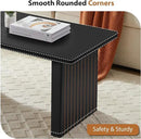 Rectangular Fluted Coffee Table, Farmhouse Wood Coffee Table Mid Century Modern Center Table Boho Living Room Tables for Living Room Office (Black, 19.69" D x 43.3" W x 17.72" H) by CozyNest Decor