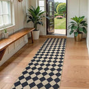 Lahome Checkered Outdoor Runner Rug, 2x8 Kitchen Runner Rugs for Non Skid Washable Entryway Carpet, Checkerboard Non Slip Non Shedding Carpet for Bedroom by CozyNest Decor