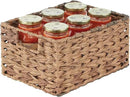 mDesign Woven Farmhouse Kitchen Pantry Food Storage Organizer Basket Bin Box - Container Organization for Cabinets, Cupboards, Shelves, Countertops - Store Potatoes, Onions, Fruit, 3 Pack, Brown Ombre by CozyNest Decor