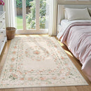 Wonnitar Floral Bow Washable Area Rug 5x7, Ultra-Thin Beige Rugs for Bedroom, Boho Non Shedding Neutral Soft Carpet for Nursey Kids Room Dorm Living Room, Beige by TinyTreasures Baby Boutique