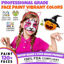 Face Painting Kit for Kids - 24 Colors Water Based Non Toxic Face Paint Kit, Professional Face Paint for Kids with Stencils & Brushes - Parties, Birthdays, Halloween Face Body Makeup Kit by TinyTreasures Baby Boutique