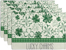 Green Shamrock St Patricks Day Placemats Set of 4 Lucky Clover Plaid Check Table Mat 12x18 Inch St. Patrick's Day Seasonal Holiday Place Mats Spring Linen Placemat for Party Kitchen Dining Decor by CozyNest Decor