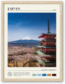 HesenDot Natural OAK Wood Framed Mount Fuji Wall Art, 12x16in Japanese Natural Scenery Canvas Wall Print, Classic Urban Landmark Wall Decor for Living Room, Bedroom,Office Gallery Set of 1 by CozyNest Decor