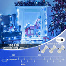 100 LED Christmas Lights Outdoor - 33ft Christmas String Lights 8 Modes Plug in Waterproof Twinkle Fairy Lights with Timer Memory for Indoor Outside Bedroom Home Party Decoration, Blue&White by GreenHaven Gardens