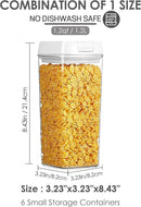 Vtopmart 6 PCS Airtight Food Storage Containers, BPA Free Plastic Snack Cereal Containers with Easy Lock Lids, for Kitchen Pantry Organization and Storage, Include 24 Labels, 1.2L by CozyNest Decor