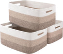 Large Storage Basket for Organizing, Woven Rope Basket for Shelves, Closet Organizer Bins for Clothes, Blanket, Toys, Baby Nursery Storage, 17.7" x 13" x 7.87", 3 Packs Gradient Yellow by TinyTreasures Baby Boutique