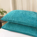 CaliTime Throw Pillow Covers Decorative 20 X 26 Inches Pack of 2 Cozy Chenille Standard Pillow Shams Cases for Couch Sofa Bed Living Room Home Lake Blue by CozyNest Decor