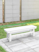 HDPE Outdoor Bench, 55" Patio Bench Outdoor Furniture, Poly Lumber Adirondack Benches, All Weather HDPE Patio Backless Benches for Park, Poolside, Garden, Porch, Pearl by CozyNest Decor