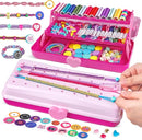 Friendship Bracelet Making Kit with Storage Box,DIY String Bracelet Arts and Craft for Girls Aged 8-12,Kids' Travel Activity Toy Set,Easter Birthday Gifts for Ages 6 7 8 9 10 11 12 Year Old Rose by TinyTreasures Baby Boutique