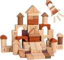 Alphabet Number Early Math Wooden Building Blocks Set - 86 Blocks in 6 Shapes with Wooden Storage Tray. Preschool Montessori Kids Toys. Stacking Learning Toys for Toddlers. Age 3 Years + by TinyTreasures Baby Boutique