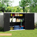 KINYING Outdoor Horizontal Storage Sheds,37 Cu.ft Outdoor Storage Cabinet Waterproof Resin Tool Storage Box for Lawn Mower,Garden Tools and Patio Furniture, Lockable (Black) by GreenHaven Gardens