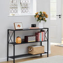 Hoctieon Industrial Console Table, 3 Tier Entryway Table, Hallway Table, Narrow Sofa Table with Shelves, Entrance Table for Entryway, Living Room, Foyer, Hallway, Office, Black by CozyNest Decor
