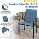 VICLLAX Patio Dining Set for 4, Outdoor Furniture Set Includes 40.2" Square Patio Table and 4 Stackable Patio Sling Chairs, Patio Table and Chairs for Outsides, Black Table and Blue Chairs by GreenHaven Gardens