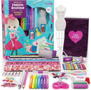 Pretty Me Fashion Design Studio - Sewing Kit for Kids - Designer Dress Girls Arts Crafts Kits Ages 8, 9, 10, 11, 12 Age - Sketch, Sew, Style - Kid Art Projects Gift - Girl Craft Activities Gifts by TinyTreasures Baby Boutique