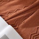 MIULEE Fall Orange Knitted Throw Blanket for Couch Boho Terracotta Rust Textured Cozy Woven Blanket with Tassels for Sofa Chair Bed Living Room Acrylic Wave Pattern 60"x80" by CozyNest Decor