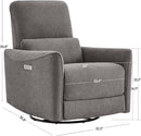 CHITA Power Recliner Chair Swivel Glider, FSC Certified Fabric Living Room Reclining Sofa Chair with Lumbar Support, Metal Grey by CozyNest Decor