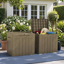 Greesum 31 Gallon Deck Box for Outside, All Weather Outdoor Storage Boxes for Patio Furniture Set, Package Delivery Box, Garden Tools, Light Coffee(Set of 2) by GreenHaven Gardens