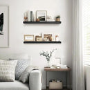 Floating Wall Shelves 2-Pack - Rustic Black 16-inch Wooden Wall Shelves for Storage and Décor, Multi-Functional and Easy to Install for Living Room, Bedroom, and Kitchen by CozyNest Decor