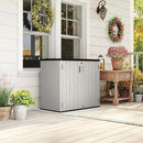 HOMSPARK 37 Cu.Ft Outdoor Storage Shed Weather Resistant, Resin Storage Sheds & Outdoor Storage Box for Backyard Garden Patio Lawn, Multi functional | Double-wall Shed with Lockable Doors,(Light Gray) by GreenHaven Gardens