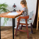 Ezebaby Wooden High Chair for Toddlers to Teens, Adjustable Kids Study & Dining Chair with Steps and Removable Cushion (Nut-Brown) by TinyTreasures Baby Boutique