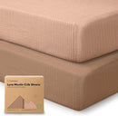 KeaBabies 2-Pack Muslin Crib Sheets for Boys, Girls - 100% Organic Cotton Fitted Baby Crib Mattress Sheet, Soft Breathable Standard Toddler Bed Cover Bedding Set, Neutral, Durable 52x28 (Russet) by TinyTreasures Baby Boutique