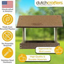 Poly Hanging Hopper Bird Feeder, Large Hanging Bird Feeder for Outside, Outdoors - Amish American Made (Tudor Brown & Weatherwood) by CozyNest Decor