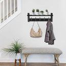 Sorbus Coat Hooks Wall Mount with Shelf – 24 Inch Coat Rack Wall Mount with 5 Heavy Duty Hooks – Floating Wall Shelf with Hooks for Entryway, Bathroom, Bedroom, Kitchen, or Mudroom (Black) by CozyNest Decor