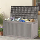 100 Gallon Storage Box, Waterproof Resin Deck Box with Hydraulic Piston Design, Lockable Storage Bench for Package Delivery, Storage Bin for Patio Cushions, Garden Tools, Grey by CozyNest Decor