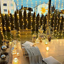 JMEXSUSS 900 LED Outdoor Christmas Curtain Lights, 9.5x29.5ft Christmas Lights Plug in with Remote, Twinkle Hanging String Light for Bedroom Wall Wedding Backdrop Window Gazebo Decor, Warm White by CozyNest Decor