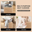 16'' Round Ottoman Natural Seagrass Braided Poof Hand Weaving Round Ottomans Boho Footrest Stool for Home Living Room Bedroom Patio(Natural) by CozyNest Decor