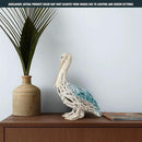 Blue Pelican Standing Figurine 13.75” Coastal Coral Reef Home Decor Nautical Beach Statue for Tabletop Shelf or Mantel Ocean Inspired Room Accents by CozyNest Decor