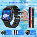 Kids Waterproof Smart Watch Boys Gift Age 3-12 with 39 Game HD Touch Screen Music Player Video Camera Pedometer Alarm Clock Birthday Gift for 6 7 8 9 Year Olds Black by TinyTreasures Baby Boutique