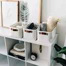OrganiHaus Small Fabric Storage Baskets for Shelves 6 Pack, 12x8in Closet Storage Bins for Shelves, Cloth Baskets for Organizing, Linen Closet Organizers, Fabric Basket, White Basket by CozyNest Decor