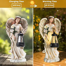 Solar Angel Outdoor Decor Garden Statues – 13.2 inches Angel Figurines Outdoor Sculptures with Solar Lantern for Outside Yard Art Patio Balcony Front Lawn Ornaments Gifts for Mom Grandma Women by GreenHaven Gardens