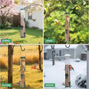 MIXXIDEA 1PK Metal Bird Feeders with 6 Feeding Ports,Tube Bird Feeder with Steel Hanger,Hard Plastic Wild Bird Feeder for Outdoors Hanging, Attracting Birds in Your Lawn, Garden, Balcony–Green by CozyNest Decor