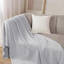 PHF Cooling Waffle Blanket Twin Size, Lightweight 60% Rayon Derived from Bamboo & 40% Cotton Breathable Blanket for Hot Sleepers, Ultra Soft and Luxury for Bed Couch and Sofa, 66"x90", Grey by CozyNest Decor