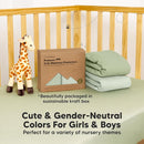 Waterproof Crib Mattress Protector Cover Fitted - 2-Pack Quiet Baby Crib Mattress Pad Sheets, 52" x 28" Soft Quilted Cotton Baby Sheet, Machine Washable, Easy Fit, Durable (Soft Fern/Quin) by TinyTreasures Baby Boutique