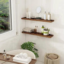 Fun Memories Floating Shelves for Wall, 30" Rustic Wood Deep Wall Mounted Shelves with Invisible Brackets for Decor & Storage, Floating Shelf for Living Room, Bathroom (Rustic Brown, Set of 2) by CozyNest Decor