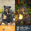 GIGALUMI Solar Garden Statues Loving Bear Figurine Lights for Outside, Yard Decorations Outdoor, Garden Decor Unique Birthday Housewarming Gifts for Mom, Women, Black by GreenHaven Gardens