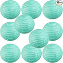 WYZworks - Round Paper Lanterns 10 Pack (Aquamarie, 16") - Hanging Paper Lanterns Lamp for Wedding, Birthday, Party and Home Decorations with 8", 10", 12", 14", 16" Option by GreenHaven Gardens