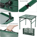 Square Folding Table, Easy for Storage, Compact and Portable Picnic Table for Grill, Outdoor Camping, Garden, Patio, Dining, BBQ, Party, Market and Card Table, 27.2 L×27.2W inches by GreenHaven Gardens