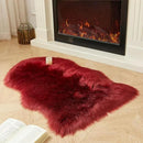 AMTOVO Faux Fur Rug, Burgundy Small Area Rug, Fluffy Sheepskin Rug, Fuzzy Ultra Soft 2 x 3 ft Shag Rugs for Bedroom Sofa Throw Cushion Room Decor, Sheepskin by CozyNest Decor