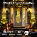 LED Christmas Lights Outdoor, 4.6ft Ladder Lights, Plug-in Christmas Tree Hanging Lights, Waterproof 8 Light Modes Christmas Decoration Lights for Indoor, Wall, Window, Garden - Warm White by GreenHaven Gardens