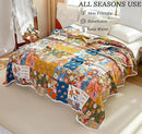 Throw Blanket for Couch Bed, 100% Cotton Muslin 60''x80'' Travel Bed Blankets Mexican Boho Quilt Flowers Blanket Lightweight Blanket Soft Warm Throws Gifts for Women Mom by CozyNest Decor
