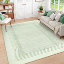 Wonnitar Striped Sage Green 9x12 Rugs for Living Room, Non-Slip Soft Sage Green Bedroom Rug, Low Pile Minimalist Floor Carpet for Nursery Playroom Department (Green,9' x 12') by CozyNest Decor